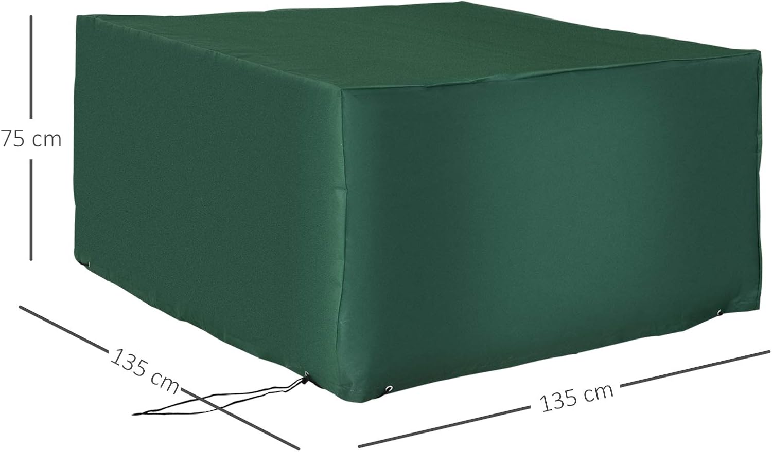 Outsunny Outdoor Garden Furniture Cover Waterproof, Anti-UV 600D Heavy Duty Oxford Fabric Patio Furniture Cover for Rectangular Sofa Table Set - Image 3
