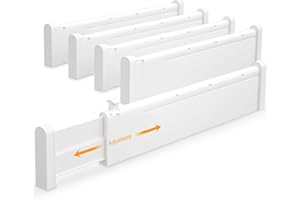 HiYZ Expandable Drawer Dividers, Large Kitchen Utensils Drawer Divider, 2.36" High Adjustable Drawer Organizers Separators for Clothing,Kitchen Utensils,Tools,4 Dividers(12.6"-22.8")