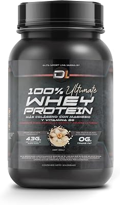 Proteína de Soro | Proteína em Pó com Colagénio, Magnésio e Aminoácidos | Aumenta a massa muscular | Apoia o desenvolvimento e recuperação muscular | Proteína fácil de digerir | Sabor a Baunilha 1kg