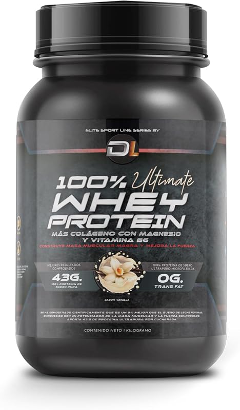 Proteína de Soro | Proteína em Pó com Colagénio, Magnésio e Aminoácidos | Aumenta a massa muscular | Apoia o desenvolvimento e recuperação muscular | Proteína fácil de digerir | Sabor a Baunilha 1kg