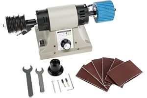 LuckyHigh Leather Polisher Sander 350W Leather Edge Grinding Machine 0-8000RPM Leather Burnishing Machine with Rosewood Grinding Head Sanding Sleeves