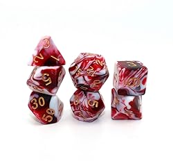 DND Dice Set Red Mix White Dice for Dungeon and