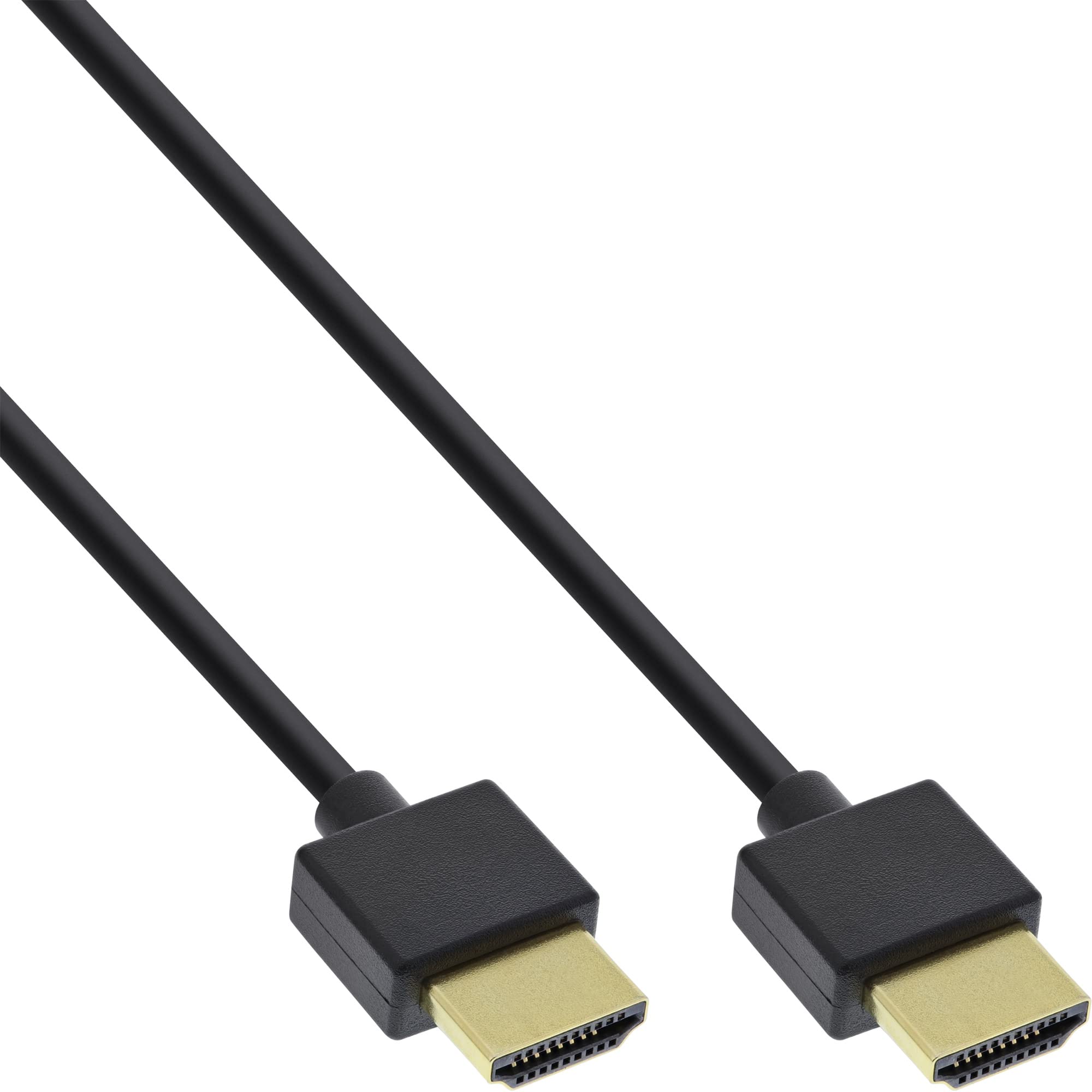 InLine® Superslim 17502S HDMI Cable High Speed with Ethernet A to A 1.8 m Black/Gold
