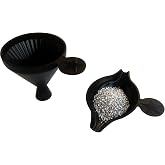 TOPWEIGH Powder Pans, Powder Funnel for Reloading, Fits All Calibers Between .22 -.375, Black