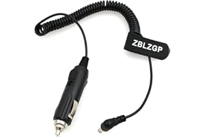 ZBLZGP Car Cigarette Lighter Plug DC 5.5 * 2.5mm Male Charging Spring Cable Car Slingshot Power Cord for Baofeng Two Way Radios Walkie Talkie UV-5R 5RE Plus UV5A+ (Right Angle 2.5DC)