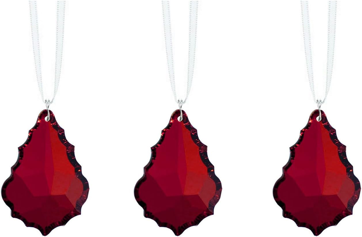 Prismas de cristal cristales de Swarovski burdeos rojo pendeloque Prism para colgar adorno de