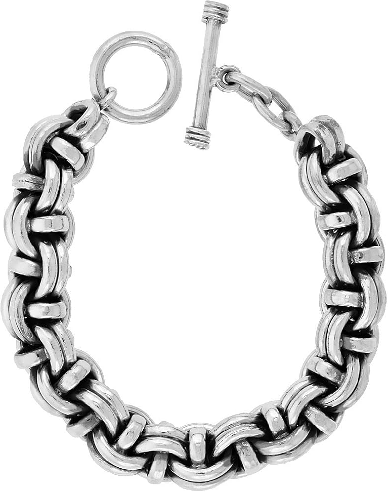 Sterling Silver Garibaldi Link Bracelet Toggle Clasp