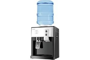 JAYEUW Mini Water Cooler Dispenser Countertop Top Loading Water Dispenser for 1 to 5 Gallon Bottles, Cold/Hot Water Dispenser of 3 Temperature Settings Hot Water, Normal Ice Water (46-59℉)
