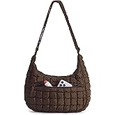 BAGSMART Crossbody Hobo Bag for Women with Adjustable Strap, Quilted Puffy Purses for Women Fluffy Compact Shoulder Handbag