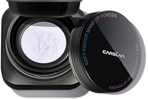CARSLAN Waterproof Loose Setting Powder with Puff, Matte, Oil Control, Shine Free, Talc-Free Face Powder Makeup, 24H Longwear Finishing Powder, 03 for Dry skin (New Pack)