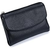 LECDOA Unisex Pebble Leather Wallet, Short Genuine Leather Coin and Card Wallet, Small Wallets for Women, Suitable for Coins and Cards (#15)