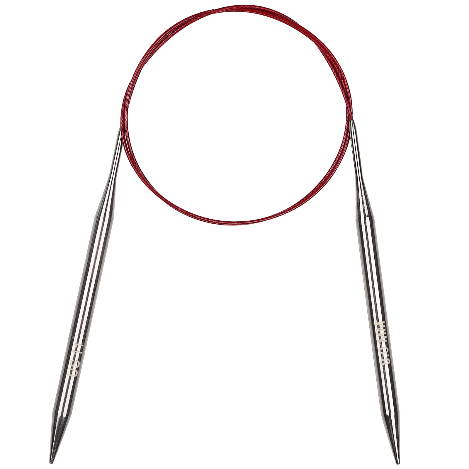 Aeelike 8mm Circular Knitting Needles 100cm, Metal Circular Needles with Flexible Cable, Fixed Stainless Steel Knitting Pins, Long Round Knitting Needles for Blankets Large Projects, Size US 11