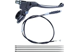 HOOUP 7/8" Dirt Bike Left Clutch Handle Lever and 39'' Clutch Cable for SSR110 SSR125 SSR140 Coolster M125 Apollo RFZ125 Tao Tao DB17 Baja Kayo Roketa Kinda Chinese Pit Dirt Bike Motorcycle Black