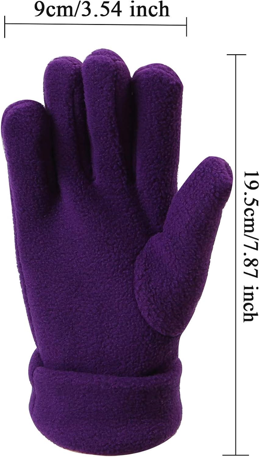 Cooraby 2 Pairs Kids Winter Gloves Warm Polar Fleece Gloves Mittens for Boys or Girls: Clothing