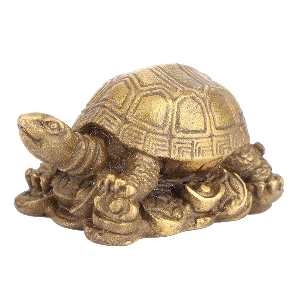 Jenngaoo Bronze Turtles Statue, Exquisite Handmades Carving Brass Lucky Chinese Tortoise Shape Furnishing Feng Shui Craft Decoration