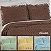 Collections Etc Calista Chenille Floral Design Pillow Sham with Fringe Border, 20