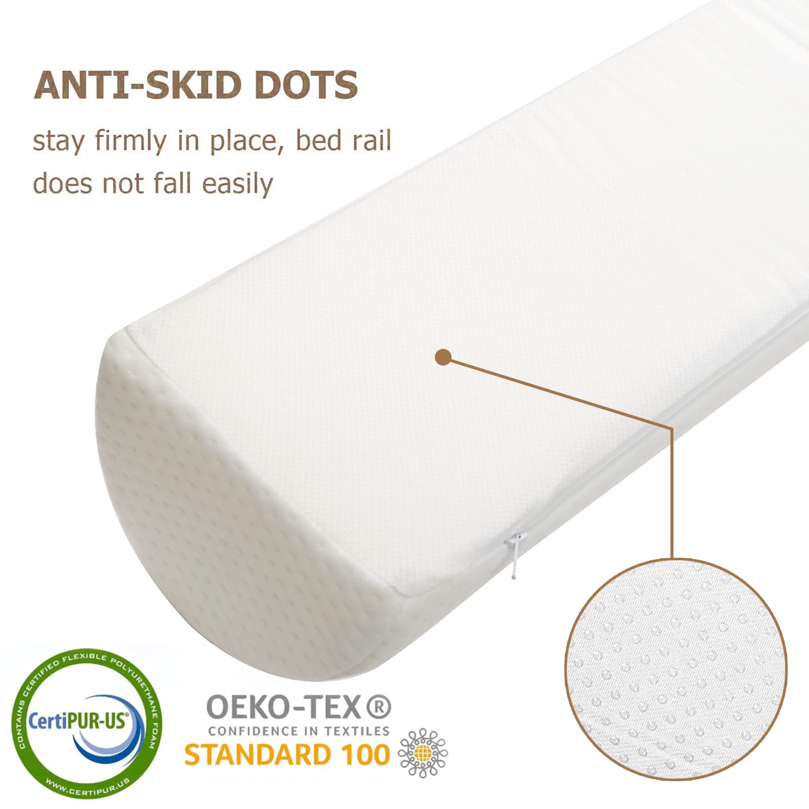 YIHATA Bed Bumpers for Toddlers 2 Pack Bed Rail for Toddlers Foam Safety Bed Guard Rail for Kids with Non-Slip Water Resistant and Washable Cover Bed Bumper for Twin, Queen, King, Full Bed
