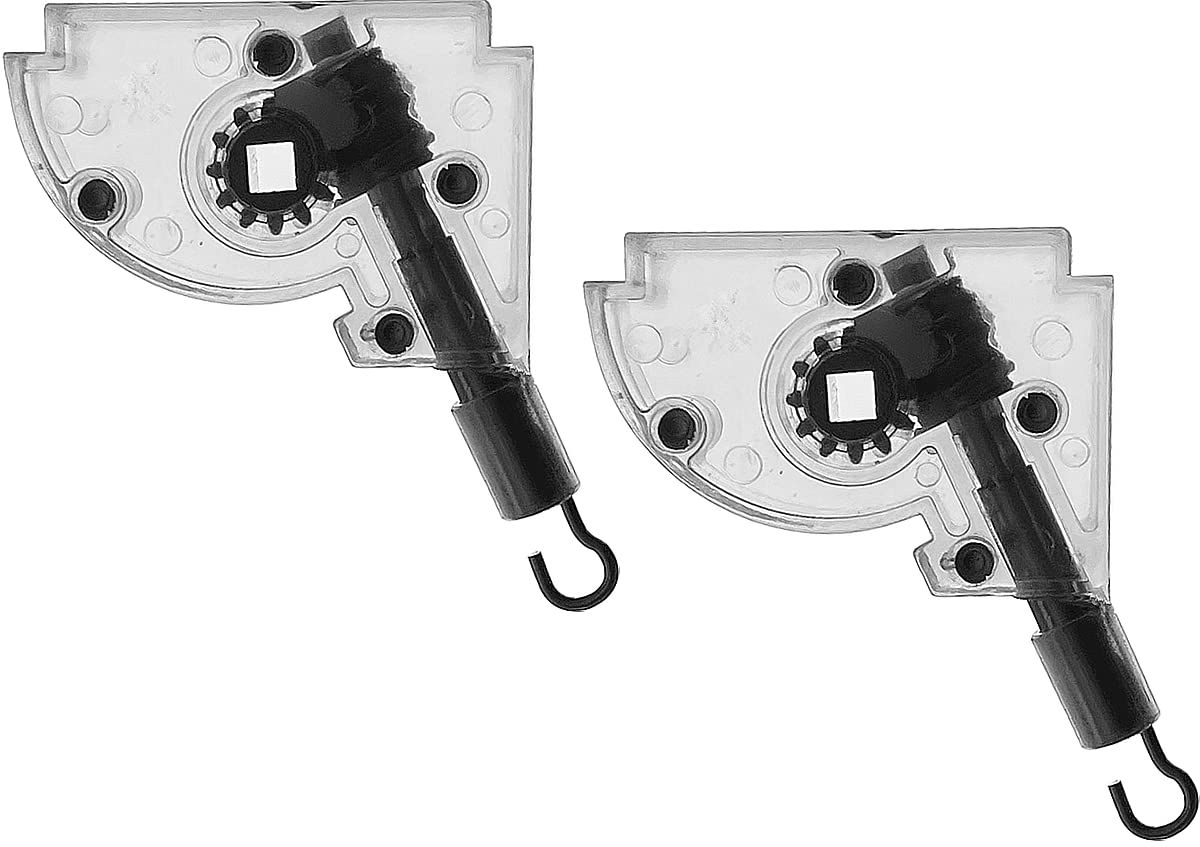 2pcs 2" Low Profile Wand Tilter Mechanism with Square Zinc Gear 3/16" Hook Connection for Low Rail Horizontal Wood and Faux Wood Blinds headrail
