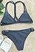 Cupshe Fashion Women's Solid Color Strappy Halter Bikini Set, Grey (S)