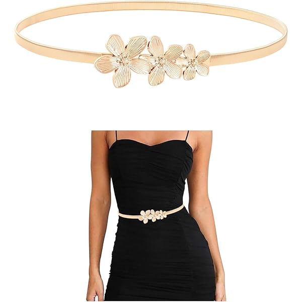 Ceinture Bijou Femme Perles Noires élastique - Attache Dorée Strass, Tour De Taille 76 Cm