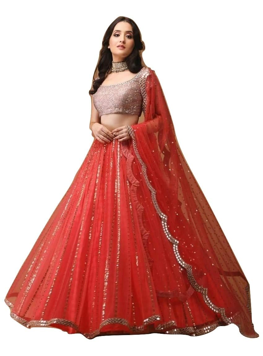 mashur fabwomen'sembroidered multicolour semi stitched lehengas, lehenga choli (red_s_freesize)
