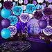Fadesun Party Decoration Kit Purple Blue Tissue Paper Pom Poms Flowers Papers Lanterns Circle Garland Birthday Wedding Christening Frozen Theme Party Decorations for Adults Boys Girls