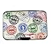 Metal ID Business and Credit Card Holder Hard Case Aluminum Wallet RFID Blocking (LightYellow Retro-Stamp)