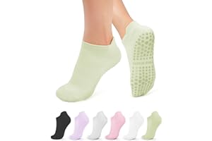 Pilates Socks Grip Socks for Women-Non-Slip Yoga Socks for Ballet Dance Barefoot Workout Pregnant Crew Socks