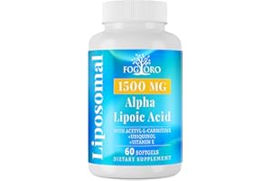 Fogoro Alpha Lipoic Acid 1500 mg-Liposomal ALA Supplement for Cellular Energy Production,Lipid Metabolism,Free Radical Scavenger,60 Softgels