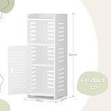 Dripex 4 Tier Bathroom Floor Cabinet White 30W x 30D x 80H cm Door Style 1 view 2