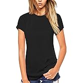 Beluring Women Shirt Short Sleeve Crew Neck Summer Soft Long TshirtsTee Tops Blouse