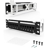 Enmane CAT6 Patch Panel 12 Port 10G Mini Wall Mount 1U 10-Inch UTP | with 89D Bracket, Compatible with Cat5e,Cat6 RJ45 Cabling,Rack mount