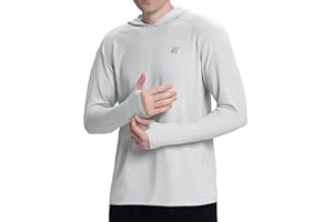 Endyart Men's UPF 50+ Sun Protection Hoodie Shirts UV SPF Long Sleeve Rash Guard Fishing Swim Shirts Quick Dry