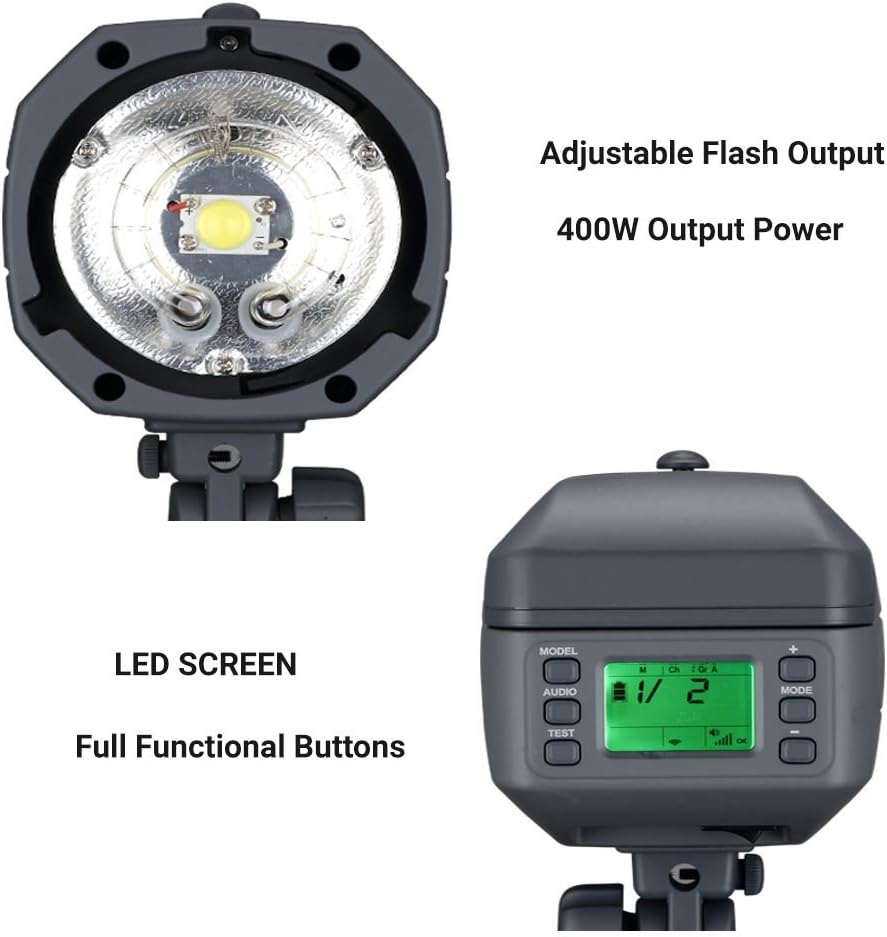 VISICO VISION 5 400Ws TTL for SONY CAMERAS HSS Outdoor Studio Flash Strobe with 2.4G System & Wireless 818TX Trigger, 500 Flash Li-ion Battery Bowens S-Fit + 12 Month Extended Warranty Card (3 Yrs) - Image 4