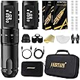 Tattoo Kit - Ambition Mars-U Wireless Tattoo Machine Kit with Adjustable Stroke 1800mAh Power Tattoo Gun Kit with 40pcs Tattoo Cartridges Needles Gloves Bandage Practice Skin for Tattoo Artists