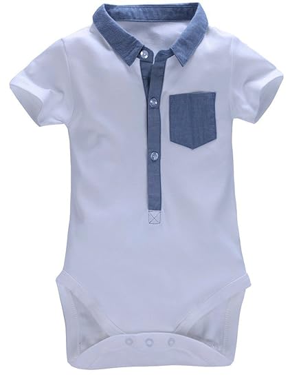 baby boy white polo onesie