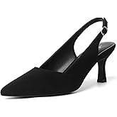 Mostrin Kitten Heels for Women Slingback Pointed Closed Toe Heels Women's Pumps Shoes for Wedding, Party, Commuting