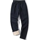 Gihuo Men's Winter Warm Fleece Pants Sherpa Fleece Lined Jogger Pants Sweatpants