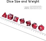 DNDND Matt Red DND Metal Dice 7 Pcs Gift Case Flower D&D Set view 6
