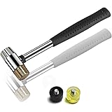 Marketty Gunsmithing Hammer with 4 Tips,Interchangeable Tool 25mm Dual Head Nylon Rubber Hammer