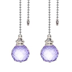 2 Pieces Purple Crystal Ceiling Fan Pull Chain