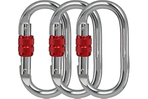 BYANG Heavy Duty Locking Climbing Carabiner Clip CE Rated 25 kN 5600 LB Rugged Terrain Approved Industrial Strength Twist Lock Carabiners Clips for Rigging, Ropes, Hammocks, Camping