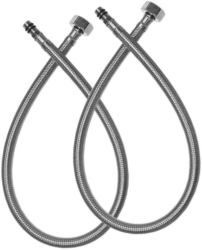 Vataler 32-Inch Long 1/2'' Female Compression Thread x M10 Male Connector Vessel Sink Water Supply Hoses Braided 304 Stainless Steel Sink Faucet Connector x 2 Pcs (1 Pair)