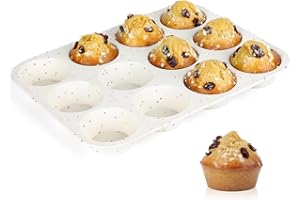 CAKETIME Silicone Muffin Pan, Regular Size Muffin Pan for Baking 12 Cups Non Stick Silicone Cupcake Pan 1 Pack Confetti