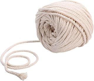 Sadingo Baumwollkordel 10mm 10 Meter, Makramee Garn gedreht Naturfarben, Seil für DIY Handwerk, Kordel Bastelarbeiten