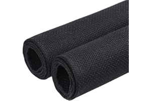 Caydo 2 Pieces 14 Count Classic Reserve Aida Cloth Cross Stitch Cloth, 25 by 18-Inch Big Size, Black