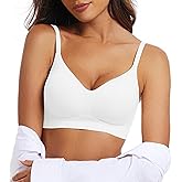 OEAK Womens Wireless Bras Comfortable Push Up Bra No Underwire Bra Full Support Lift Bralette Everyday Seamless Tshirt Bras White XL