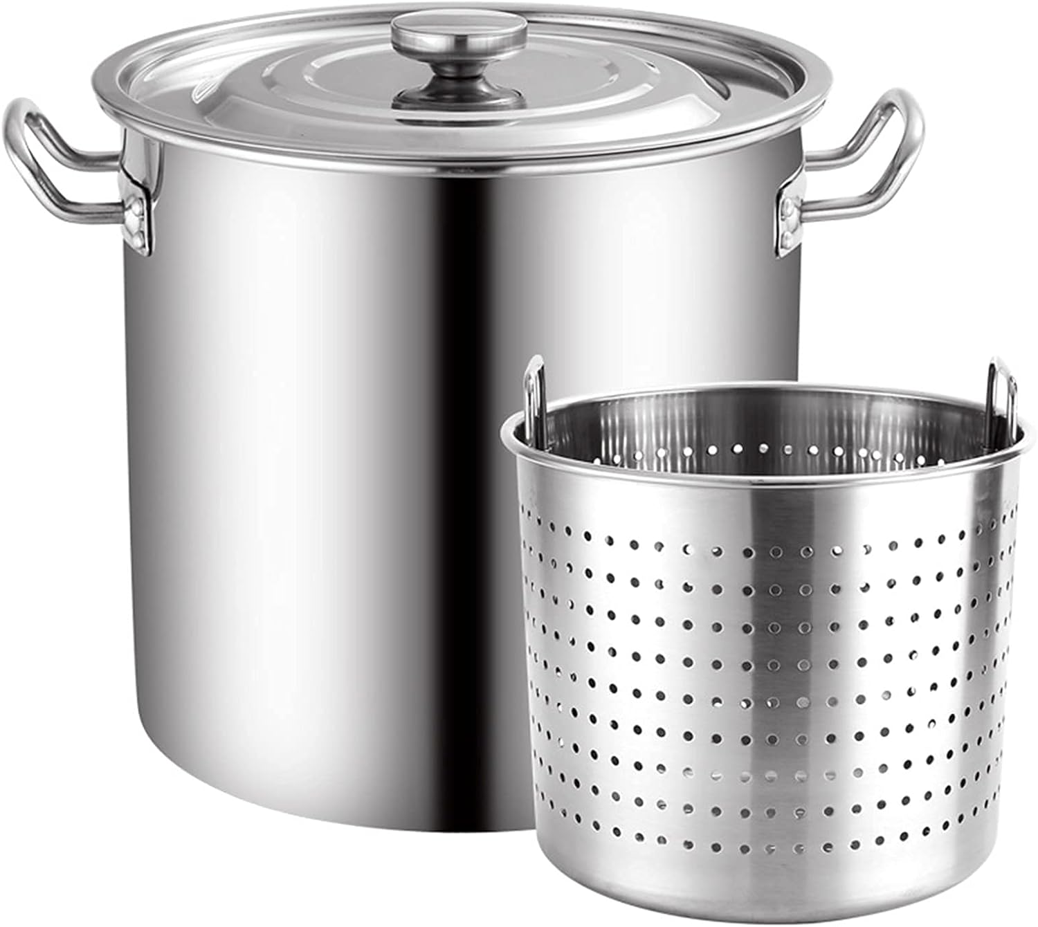 Commercial Grade Stainless Steel Induction Stockpot with Cover and