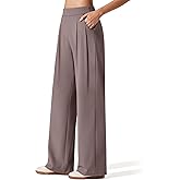 G4Free Business Casual Pants for Women Wide Leg Elastic High Waist Loose Fit Front Pleated Palazzo Trousers Work Dressy (Taupe,XXL,Tall)