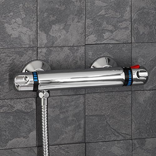Architeckt Modern Bathroom Bar Mixer Shower Valve Thermostatic Round Chrome Dual Control